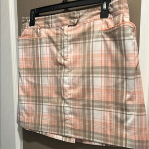 Plaid Tan and Pink Women's Skirt